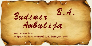 Budimir Ambulija vizit kartica